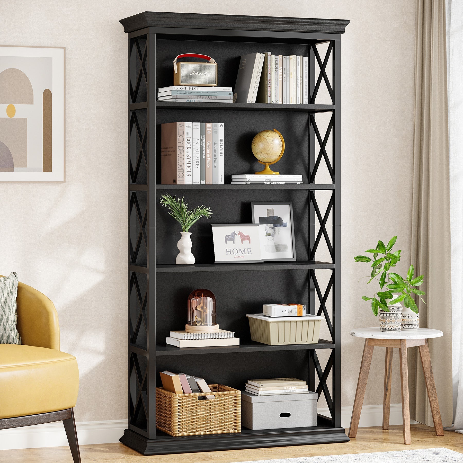 6-Tier Bookshelf, 70.87" Etagere Bookcase for Home Office Tribesigns